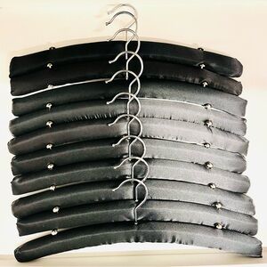 Set of Black Satin Hangers